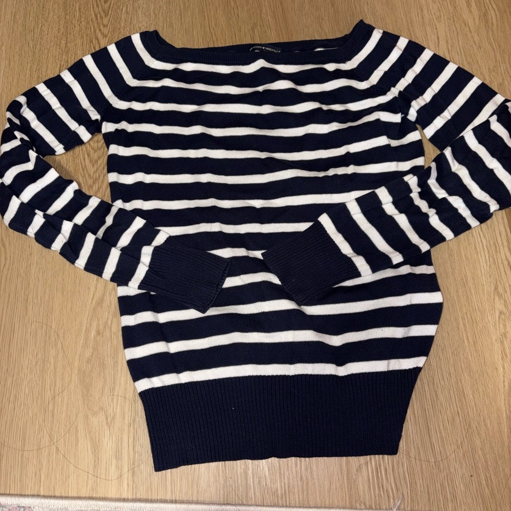 Brandy Melville Striped Off-Shoulder Sweater